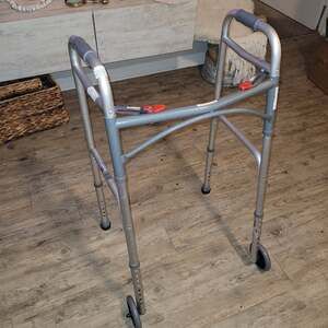 Drive Medical Deluxe 2 Button Folding Walker with 5" Wheels